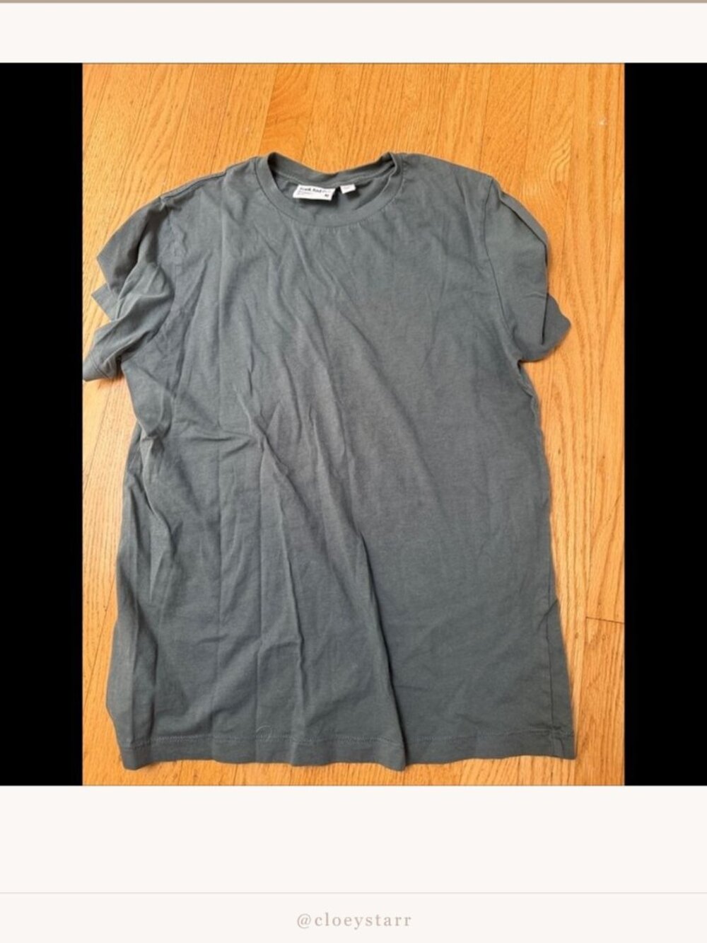 Frank & Oak Slate Green Classic Crew Neck Tee Size S | Cotton Blend Basic |